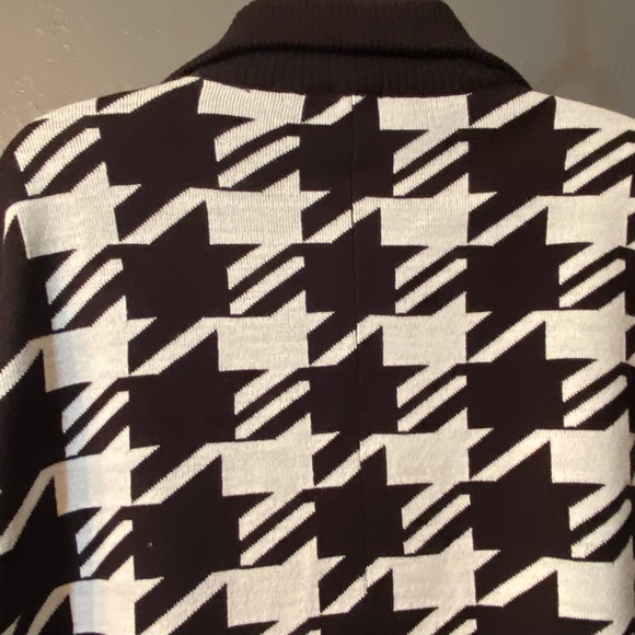 NWT ANN KLIEN Houndstooth Zip Front Cape - Picture 12 of 16
